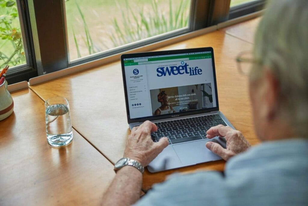 a man using a laptop